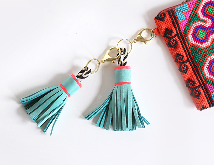» MY DIY Leather Tassel Keychain