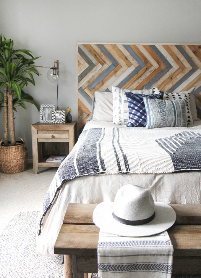 MY DIY Herringbone Wood Headboard I Spy DIY Bloglovin’