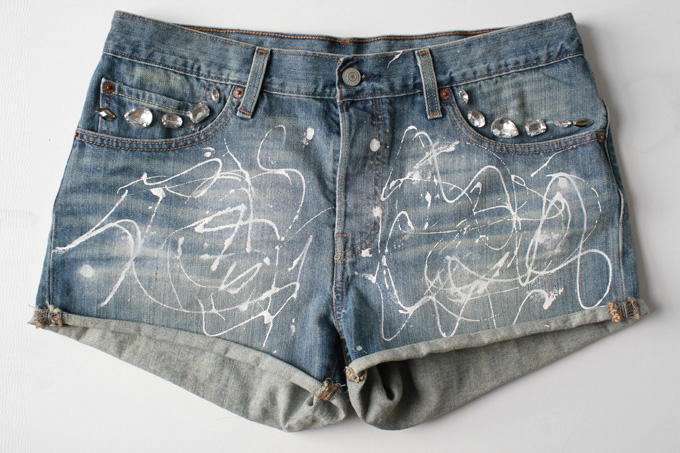 bedazzled jean shorts