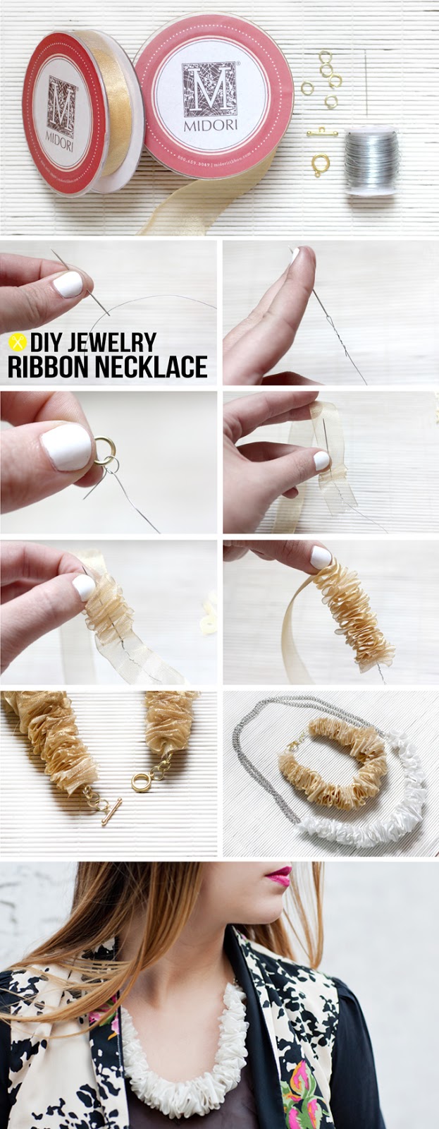 Ribbon Necklace Jewelry Making  Jewelry Findings Necklace Diy