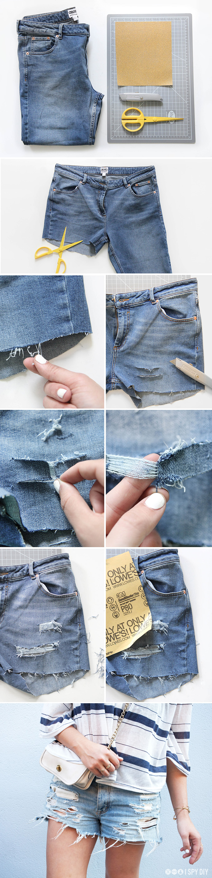 » MY DIY | Distressed Denim Shorts