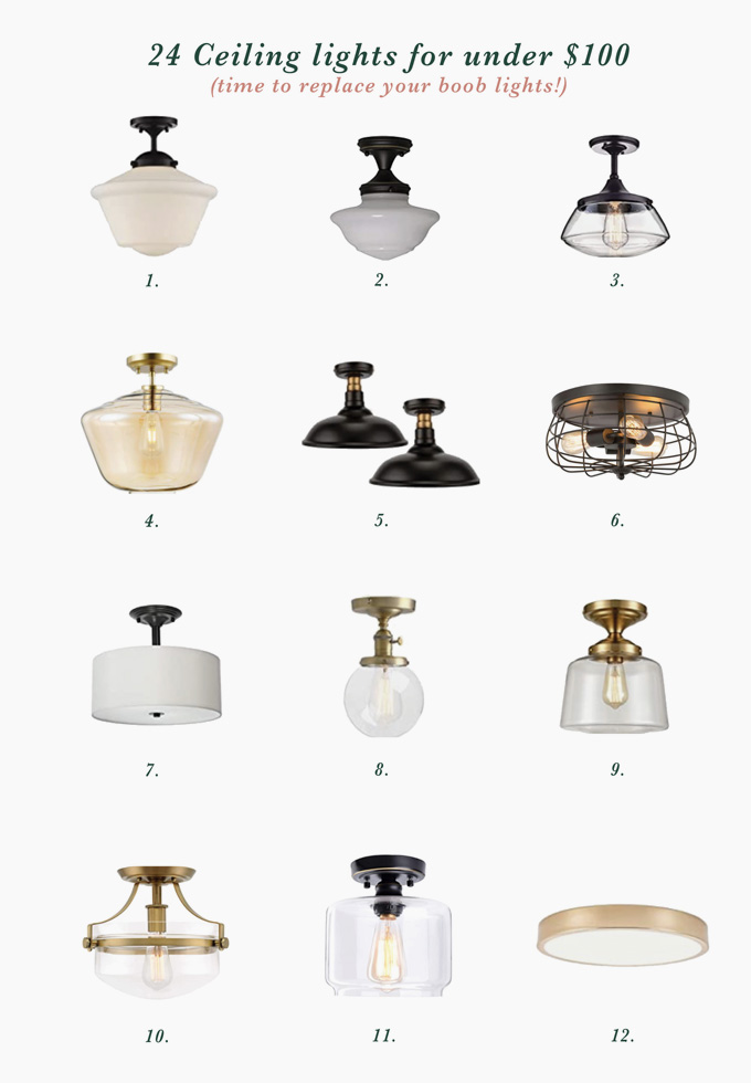 24 Ceiling Lights For Under 100 I Diy - Replacement Globes For Flush Mount Ceiling Lights