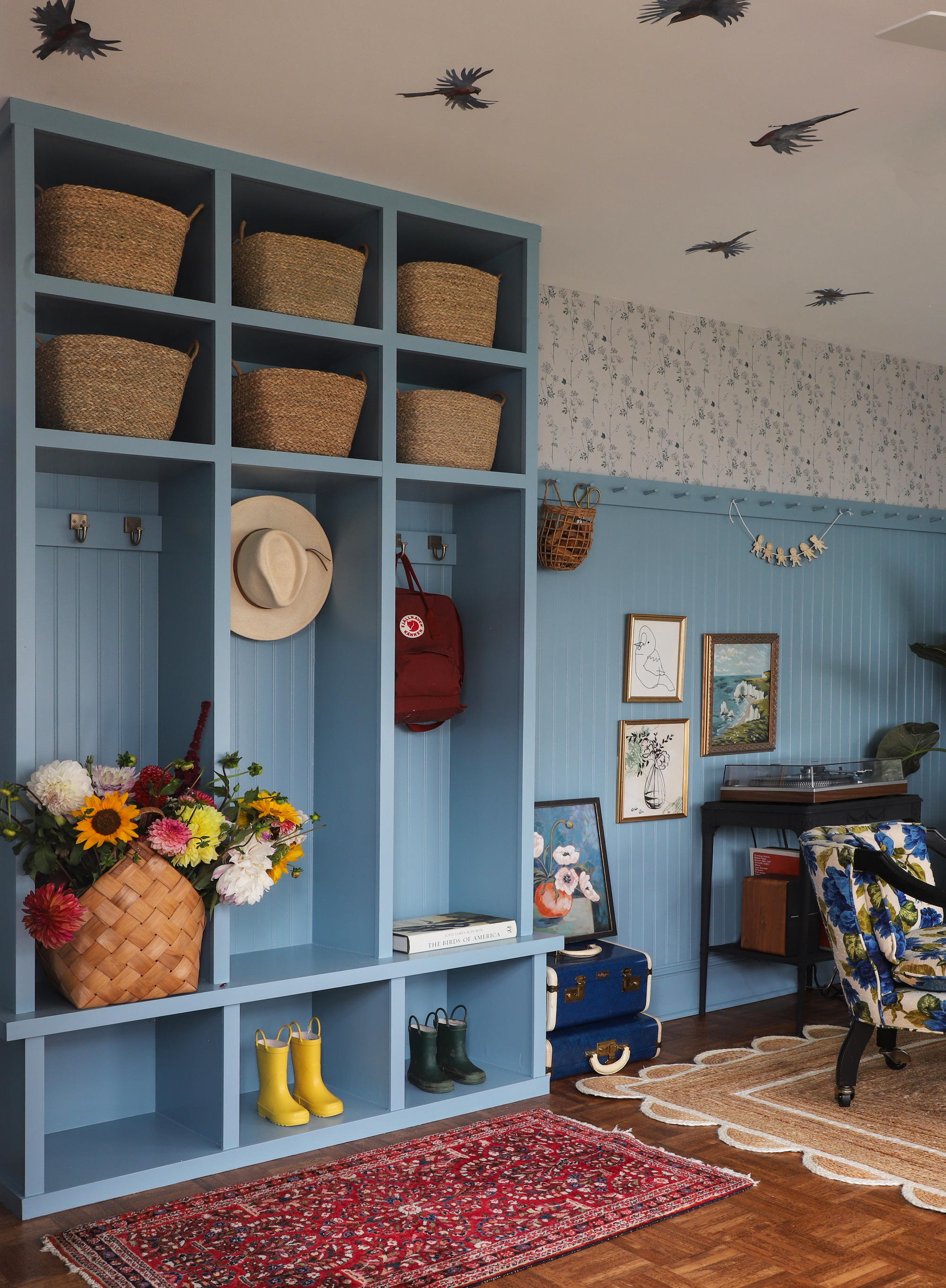 Makeover by Monday | Colorful Sunroom with Cubby Storage - I SPY DIY