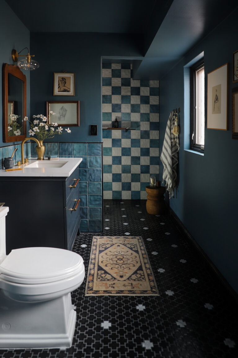 The Loft House Blue Tiled Bathroom Reveal - I SPY DIY